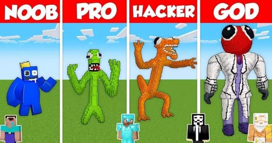 Are You Noob, Pro Or Hacker From The Minecraft Rainbow Friends Crafting Challenge?